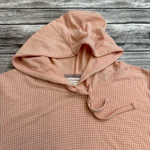 Weatherproof Vintage Womens Lightweight Hoodie Orange White Gingham M Med Medium - Picture 5 of 12